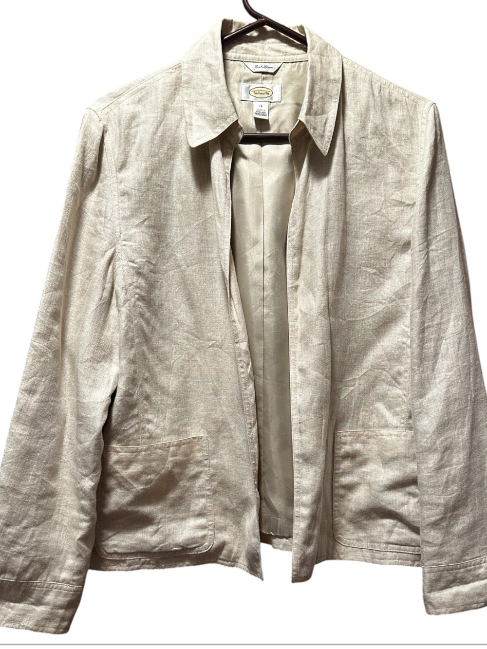 Talbots Irish Linen Beige Blazer Jacket